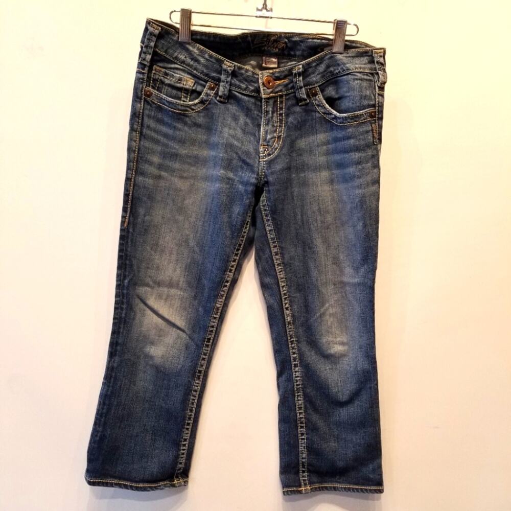 Silver Jeans Aiko Capris Low Rise Stretch‎ Denim Short Pants Women's Size 29
